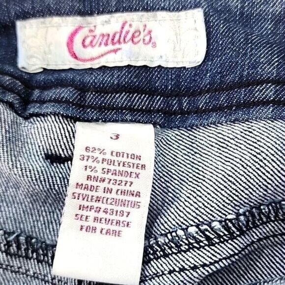 Candie's Jeans Cropped Y2K low-rise distressed Cotton Stretch Junior Women's 3 - Picture 4 of 4